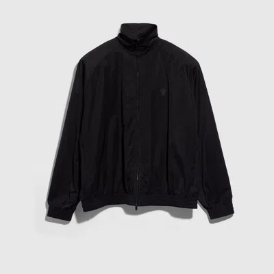 Gucci Soft Technical Twill Zip Jacket In Black