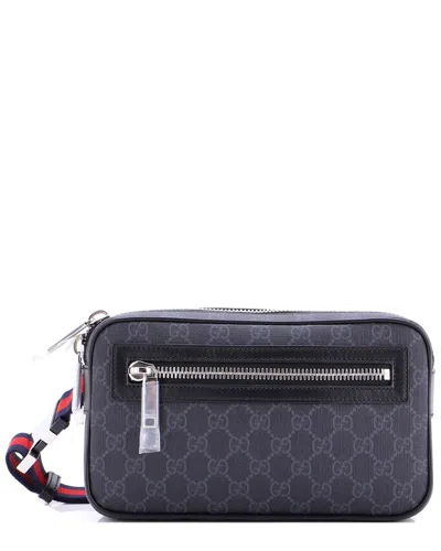 Gucci Soft Zip Belt Bag Gg Coated Canvas Small (authentic Pre-loved) In Black