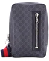Gucci Soft Zip Sling Bag Gg Coated Canvas Small (authentic Pre-loved) In Gray