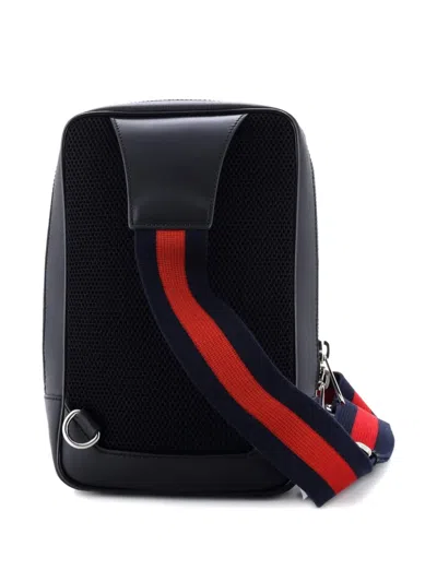 Pre-owned Gucci Soft Zip Sling Bag Gg Coated Canvas Small Crossbody Bag In Black