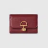 Gucci Softbit Card Case In Bordeaux