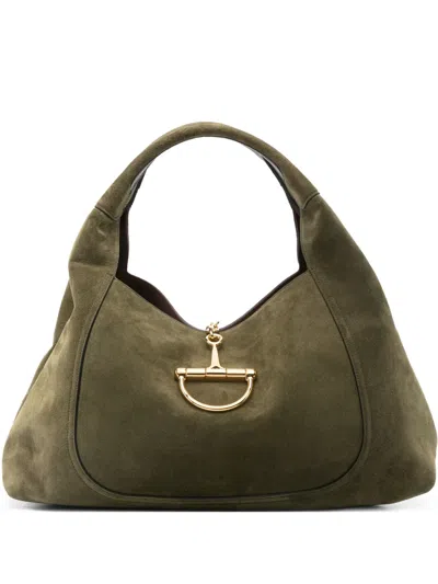 Gucci Softbit Horsebit-closure Maxi Tote Bag In Green