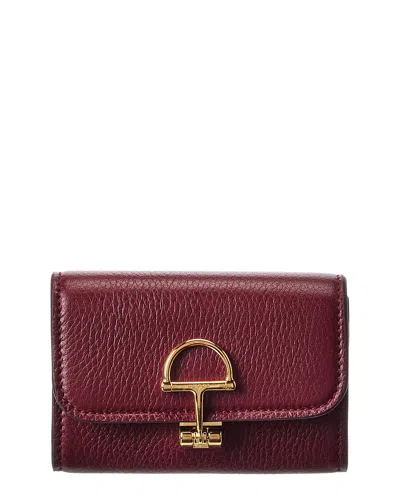 Gucci Softbit Leather Card Case In Burgundy