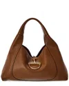 Gucci Softbit Maxi Leather Shoulder Bag In Brown