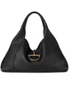 Gucci Large Softbit Grained Leather Shoulder Bag In Black