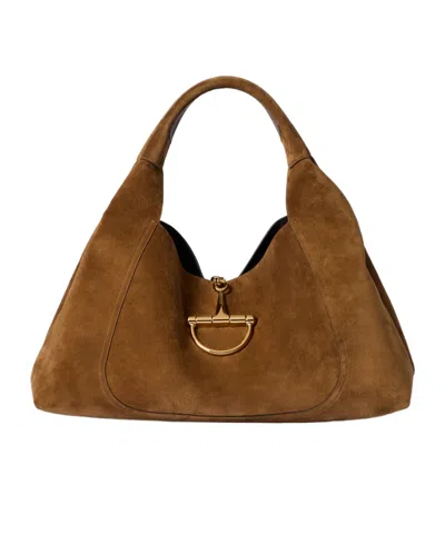 Gucci Softbit Maxi Shoulder Bag In Brown