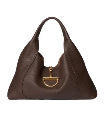 Gucci Softbit Maxi Shoulder Bag In Brown
