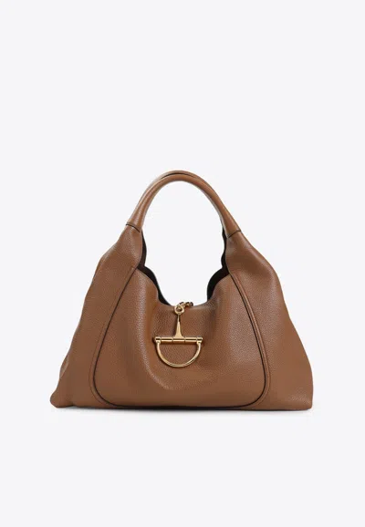Gucci Softbit Maxi Shoulder Bag In Brown
