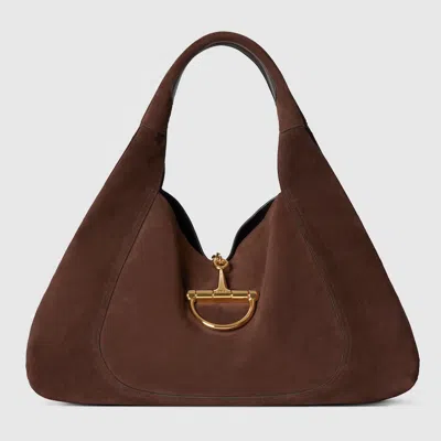 Gucci Softbit Maxi Shoulder Bag In Brown