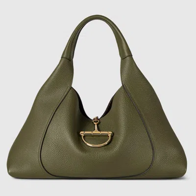 Gucci Softbit Large Shoulder Bag In Green