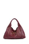 Gucci Women Bordeaux Shoulder Bag With Horsebit Closure In Grained Leather Woman In Red