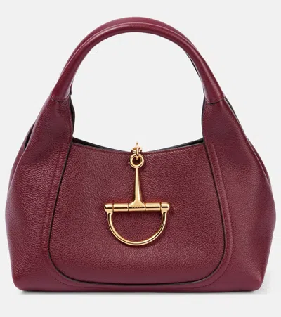 Gucci Softbit Medium Leather Shoulder Bag In Red