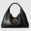 Gucci Softbit Python Maxi Shoulder Bag In Black