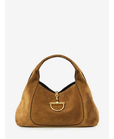 Gucci "softbit" Shoulder Bag Maxi In Brown