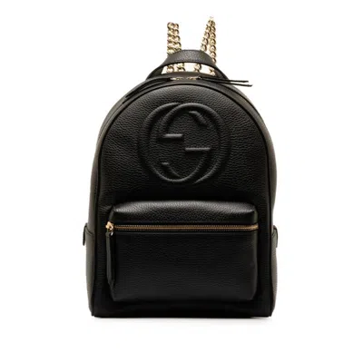 Gucci Soho Black Leather Backpack Bag ()