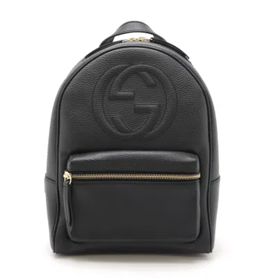 Pre-owned Gucci Soho Black Leather Backpack ()