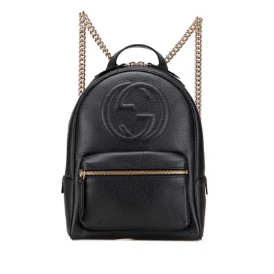 Pre-owned Gucci Soho Black Leather Backpack ()