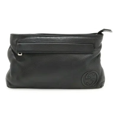 Pre-owned Gucci Soho Black Leather Shoulder Bag Sling Bag ()