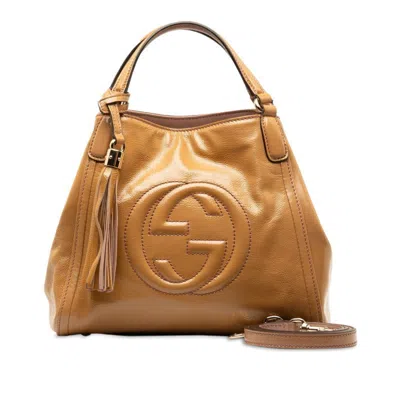 Gucci Soho Brown Patent Leather Shoulder Bag ()