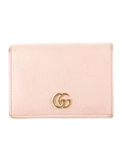 Pre-owned Gucci Soho Cellarius Leather Compact Wallet In Pink