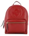 Gucci Soho Chain Backpack Leather (authentic Pre-loved) In Red