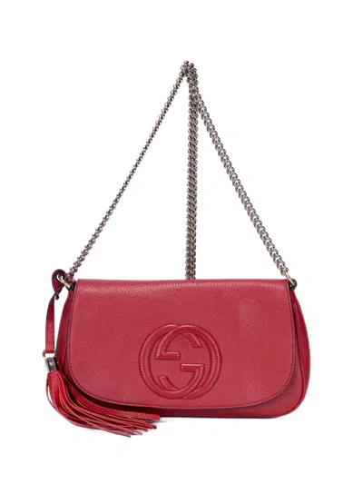Pre-owned Gucci Soho Chain Crossbody Bag In Red