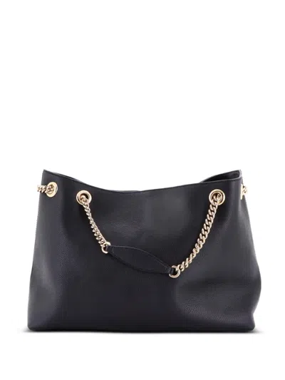 Pre-owned Gucci Soho Chain Strap Leather Medium Shoulder Bag In Black