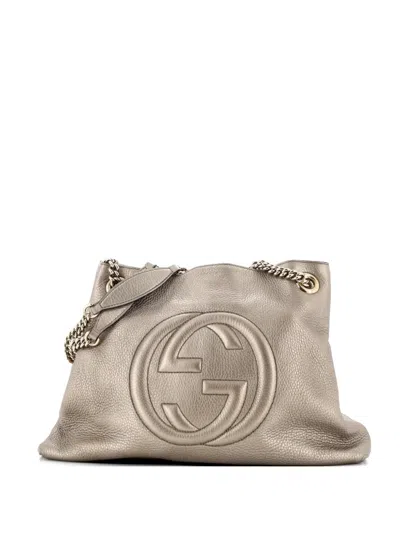 Pre-owned Gucci Soho Chain Strap Leather Medium Shoulder Bag In Gold