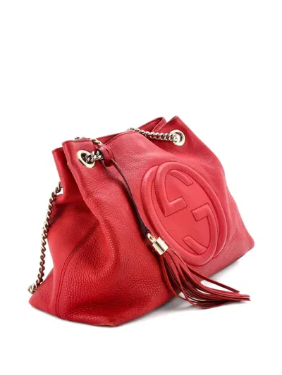 Pre-owned Gucci Soho Chain Strap Leather Medium Shoulder Bag In Red