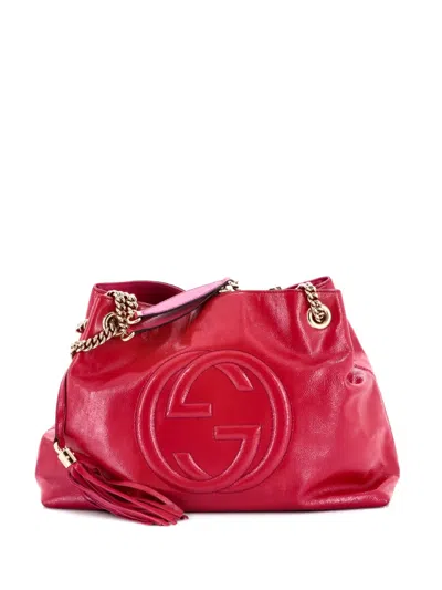 Pre-owned Gucci Soho Chain Strap Shoulder Bag Patent Medium Tote Bag In Pink