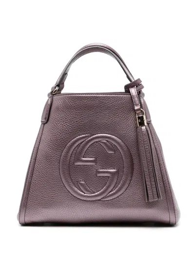 Pre-owned Gucci Soho Convertible Shoulder Bag In Purple