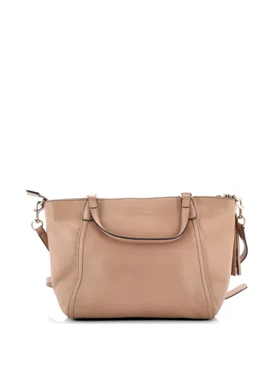Pre-owned Gucci Soho Convertible Top Handle Bag Leather Small Satchel
