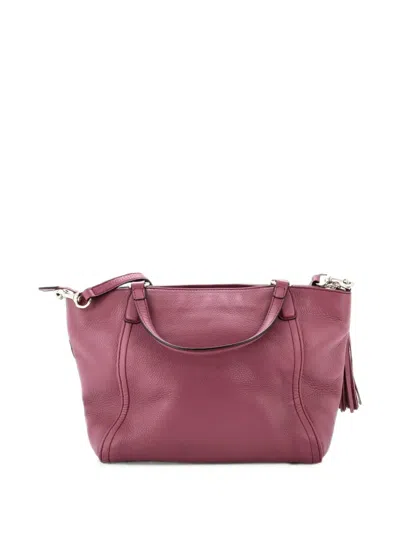 Pre-owned Gucci Soho Convertible Top Handle Bag Leather Small Satchel In Pink