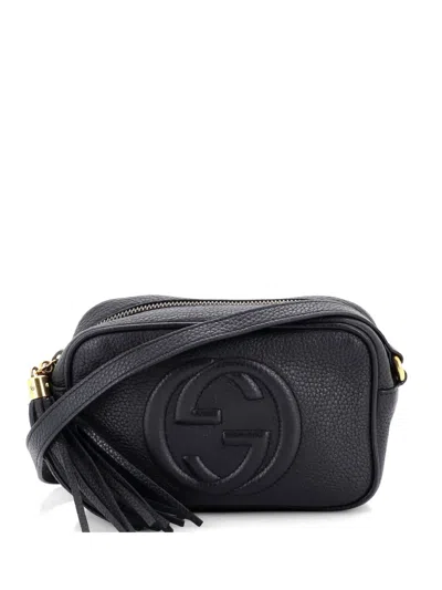 Pre-owned Gucci Soho Disco Leather Mini Crossbody Bag In Black