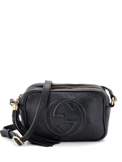 Pre-owned Gucci Soho Disco Leather Mini Crossbody Bag In Black