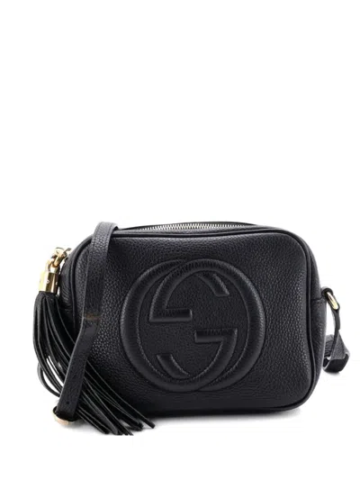 Pre-owned Gucci Soho Disco Leather Small Crossbody Bag In Black