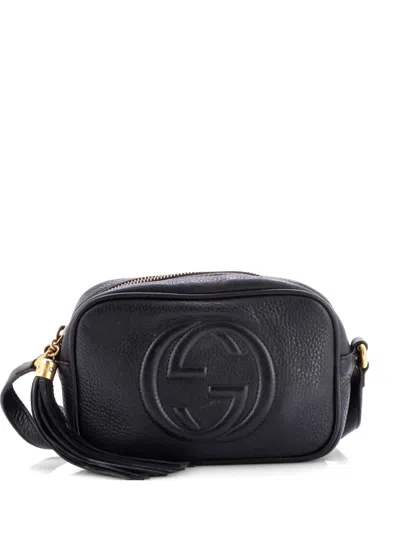 Pre-owned Gucci Soho Disco Leather Small Crossbody Bag In Black