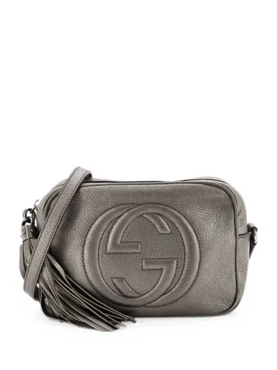 Pre-owned Gucci Soho Disco Leather Small Crossbody Bag In Gray