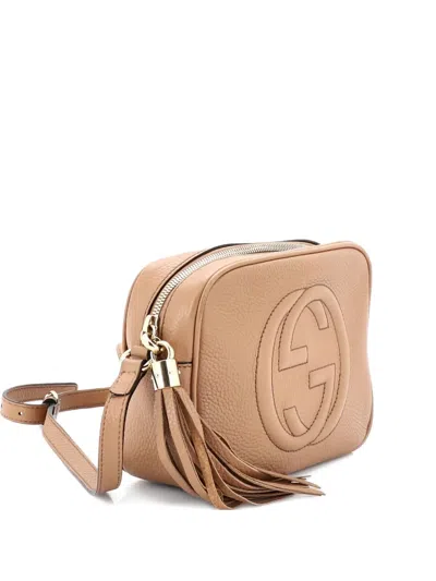 Pre-owned Gucci Soho Disco Leather Small Crossbody Bag In Neutral