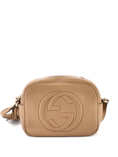 Pre-owned Gucci Soho Disco Leather Small Crossbody Bag In Neutral