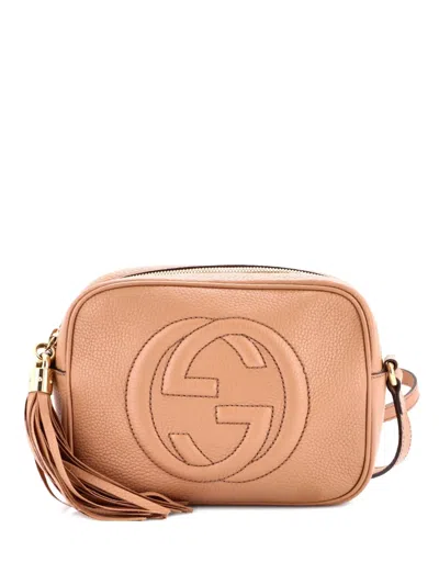 Pre-owned Gucci Soho Disco Leather Small Crossbody Bag In Neutral