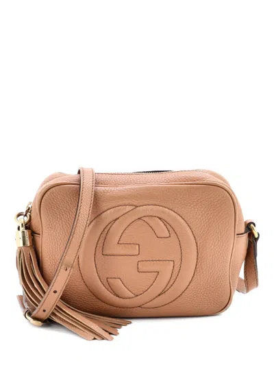 Pre-owned Gucci Soho Disco Leather Small Crossbody Bag In Neutral