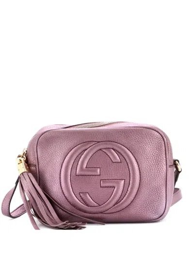 Pre-owned Gucci Soho Disco Leather Small Crossbody Bag In Purple