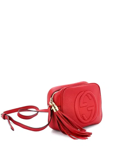 Pre-owned Gucci Soho Disco Leather Small Crossbody Bag In Red