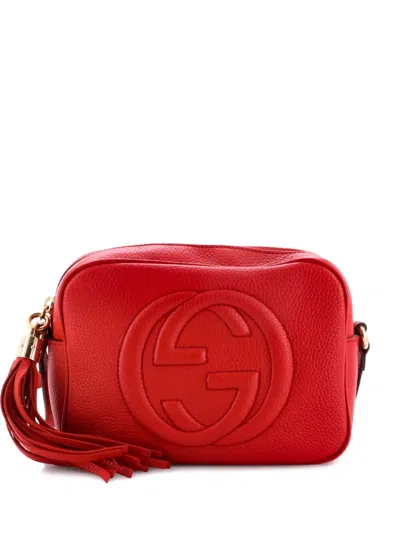 Pre-owned Gucci Soho Disco Leather Small Crossbody Bag In Red