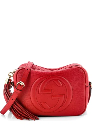 Pre-owned Gucci Soho Disco Leather Small Crossbody Bag In Red