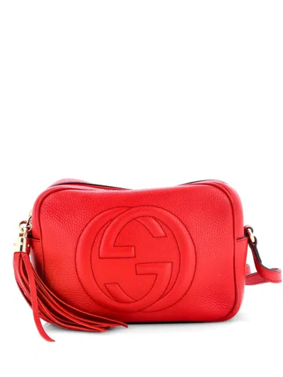 Pre-owned Gucci Soho Disco Leather Small Crossbody Bag In Red