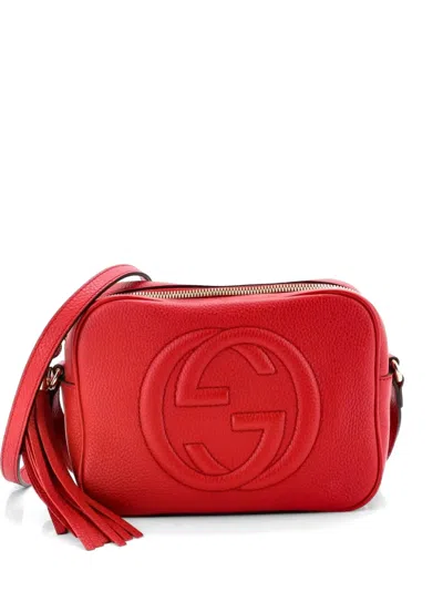 Pre-owned Gucci Soho Disco Leather Small Crossbody Bag In Red