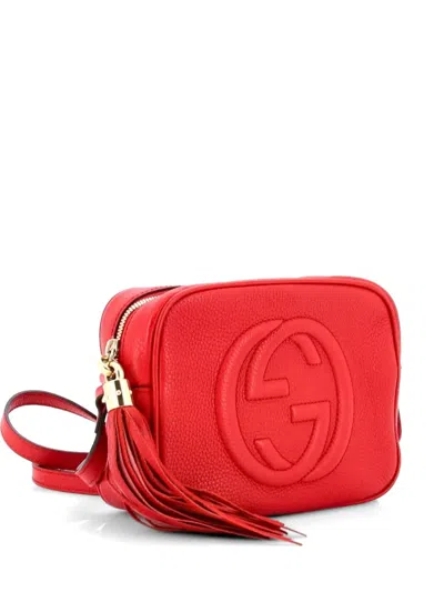 Pre-owned Gucci Soho Disco Leather Small Crossbody Bag In Red
