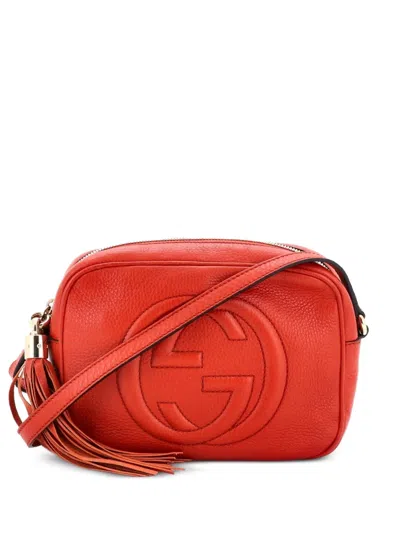 Pre-owned Gucci Soho Disco Leather Small Crossbody Bag In Red